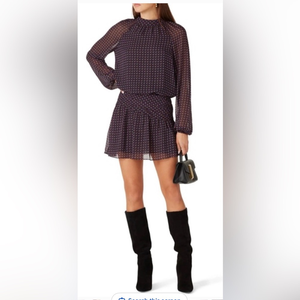 Ramy Brook Geometric Long Sleeve Dress